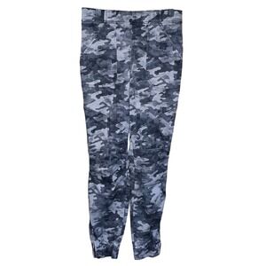 Spanx Stretch Cargo Jogger Pants Camo Print Women's Sz M Gray Pull On Zip Ankle